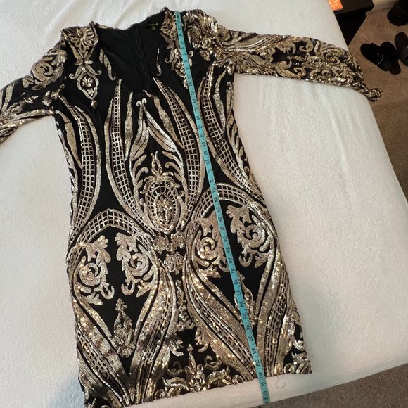 NWOT: J. Our Gold & Black Sequin Dress, Plus Size 1X - Picture 14 of 14